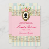  Gold Regency Sweet Sixteen Invitation Kaart (Voorkant / Achterkant)