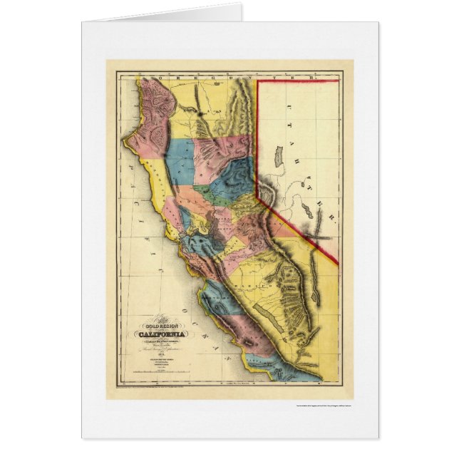 Gold Region of California Map door Gibbes 1851 (Voorkant)