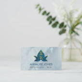 Gold Reiki herkennend symbool in Marble Lotus Visitekaartje (Staand voorkant)