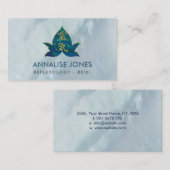 Gold Reiki herkennend symbool in Marble Lotus Visitekaartje (Voorkant / Achterkant)