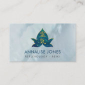 Gold Reiki herkennend symbool in Marble Lotus Visitekaartje (Voorkant)