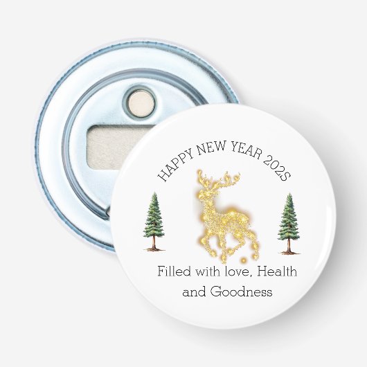 Gold Reindeer Bottle Opener – Elegant Holiday Bar (Voorkant)