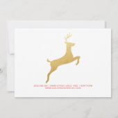 Gold Reindeer Elegant Holiday Cadebewijs Kaart (Achterkant)