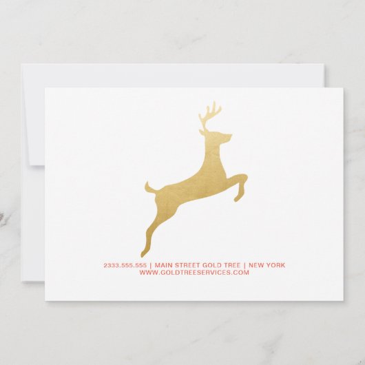 Gold Reindeer Elegant Holiday Cadebewijs Kaart (Achterkant)