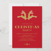 Gold Reindeer Red-kerstfeest Kaart (Voorkant)
