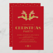 Gold Reindeer Red-kerstfeest Kaart (Voorkant / Achterkant)