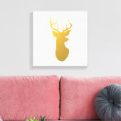 Gold Reindeer Silhouette Modern Holiday Canvas Afdruk (Insitu (Woonkamer))