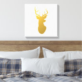 Gold Reindeer Silhouette Modern Holiday Canvas Afdruk (Insitu (Slaapkamer))