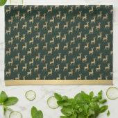 Gold Reindeer Winter Wonderland Kitchen Towels Theedoek (Gevouwen)