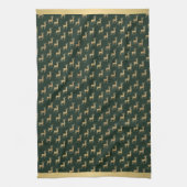 Gold Reindeer Winter Wonderland Kitchen Towels Theedoek (Verticaal)
