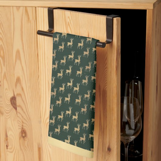 Gold Reindeer Winter Wonderland Kitchen Towels Theedoek (Derde Gevouwen)