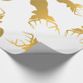 Gold Reindekerfeestdagen Cadeaupapier (Hoek)