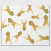 Gold Reindekerfeestdagen Cadeaupapier (Vlak)