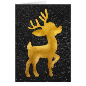 Gold Reindester op Chalkboard Snow Holiday Card (Voorkant)