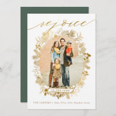 Gold Rejoice-kerstkaart met kerstmis Feestdagenkaart (Voorkant / Achterkant)