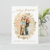 Gold Rejoice-kerstkaart met kerstmis Feestdagenkaart (Staand voorkant)