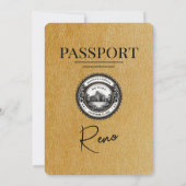 Gold Reno Passport Uitnodiging voor de bruiloft (Achterkant)