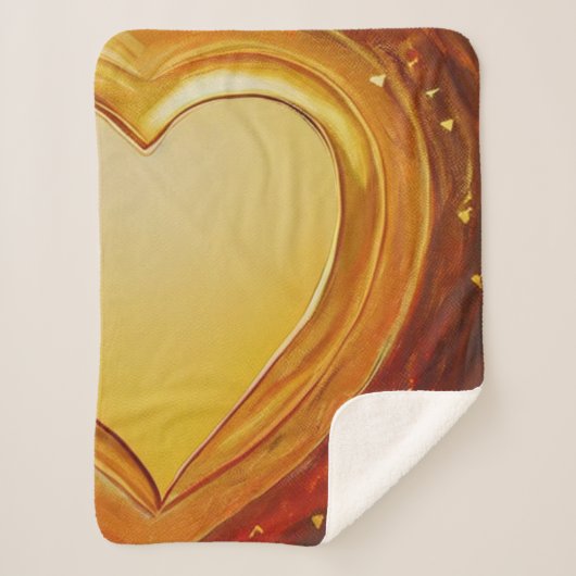 Gold Resonating Heart Sherpa Blanket Deken (Voorkant)