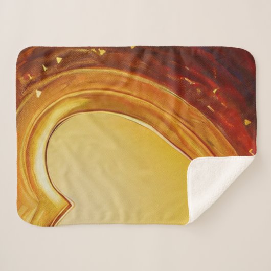 Gold Resonating Heart Sherpa Blanket Sherpa Deken (Voorkant (horizontaal))