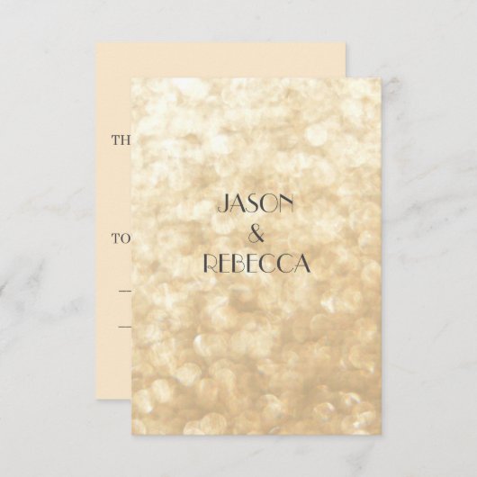 Gold Response Kaart op bruiloft uitnodiging (Voorkant / Achterkant)