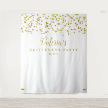 Gold Retirement Party Backdrop, Photo Booth Prop