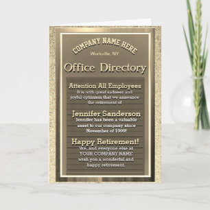 Gold Retirement Sign - Kantoorhumor Kaart
