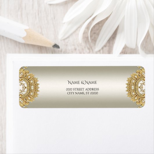 Gold  retouradreslabel etiket (Insitu)