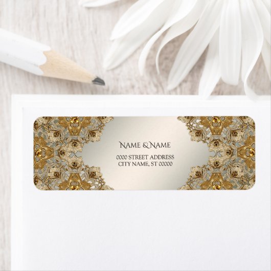 Gold  retouradreslabel etiket (Insitu)