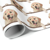 Gold Retriever met Lipstick Kisses Cadeaupapier (Rol Hoek)