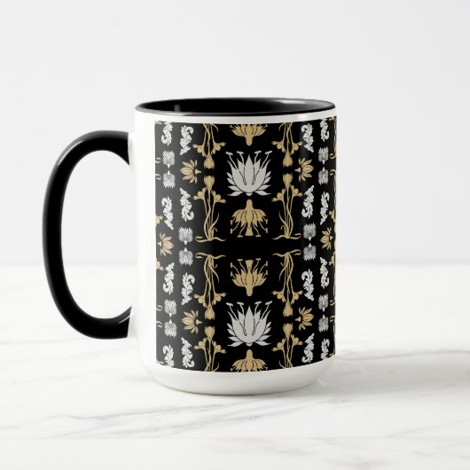 Gold Retro Art Nouveau Print Mok (Links)
