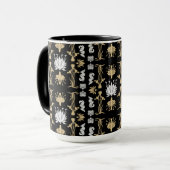 Gold Retro Art Nouveau Print Mok (Voorkant links)