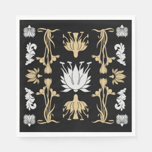 Gold Retro Art Nouveau Print Servet