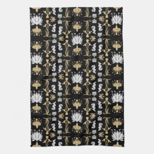 Gold Retro Art Nouveau Print Theedoek