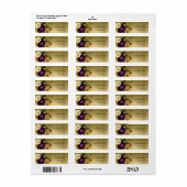GOLD  RETRO BURGUNDY HERFST FLORAAL ADRES ETIKET (Full Sheet)
