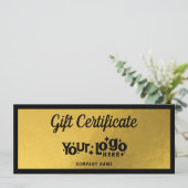 Gold Retro Business Logo Cadeaubon Voucher (Staand voorkant)