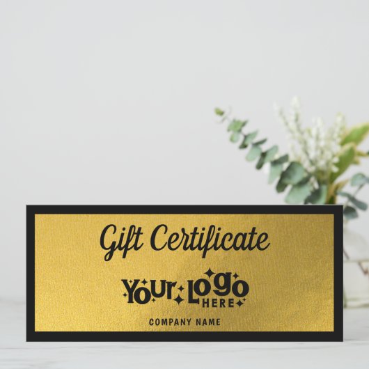 Gold Retro Business Logo Cadeaubon Voucher (Staand voorkant)