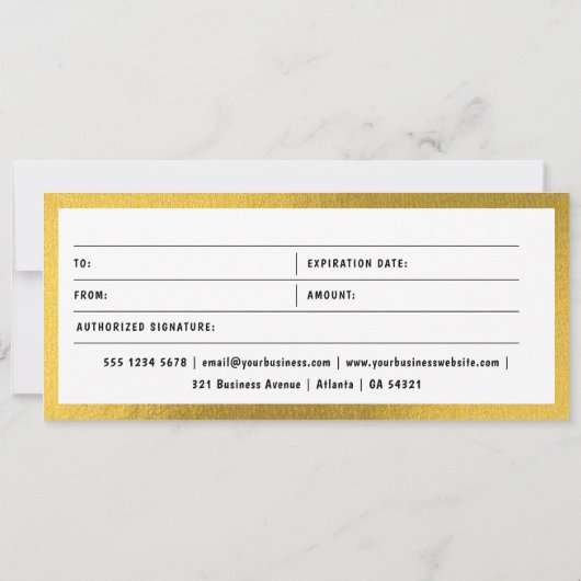 Gold Retro Business Logo Cadeaubon Voucher (Achterkant)