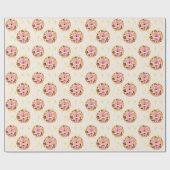 Gold Retro Disco Ball Mirrorball Beige Cadeaupapier (Vlak)