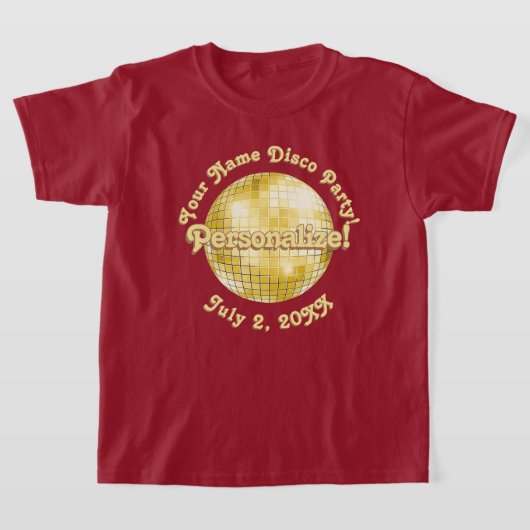 Gold Retro Disco Ball PERSONALIZED T-Shirt (Laagn)
