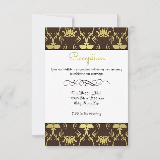 Gold Retro Formal Flourish - Uitnodiging tot ontva (Voorkant)