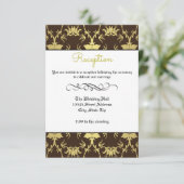 Gold Retro Formal Flourish - Uitnodiging tot ontva (Staand voorkant)