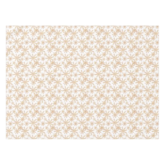 Gold Retro Snowflake Pattern Holiday Tafelkleed (Voorkant (Horizontaal))
