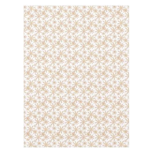 Gold Retro Snowflake Pattern Holiday Tafelkleed (Voorkant)