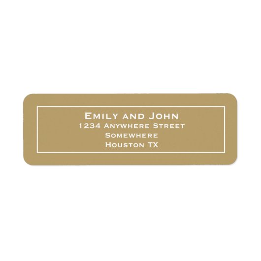 Gold Return-adres Etiket (Voorkant)