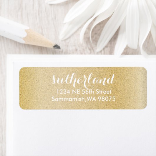 Gold Return-adreslabels Etiket (Insitu)