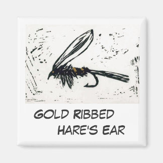 "Gold Ribbed Hare's Ear" vliegende kunstnetten Magneet