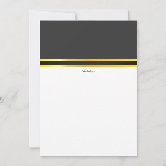 Gold Ribbon Afstuderen Uitnodiging (Achterkant)