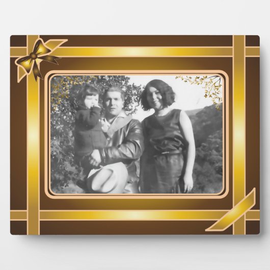 Gold Ribbon Art Plaque Fotoplaat (Voorkant)
