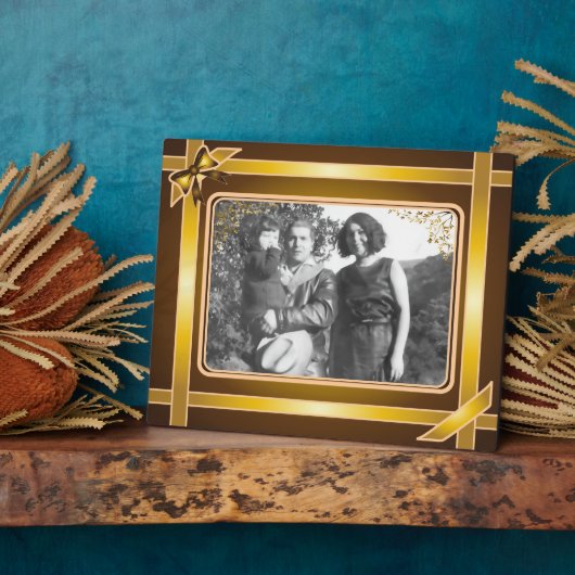 Gold Ribbon Art Plaque Fotoplaat (Zijkant)