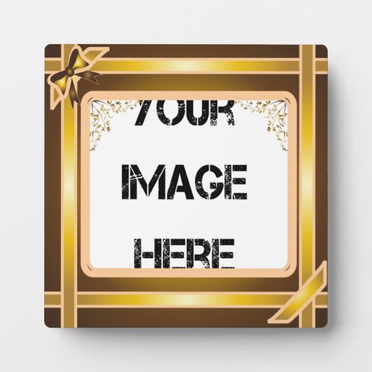 Gold Ribbon Art Plaque Fotoplaat (Voorkant)